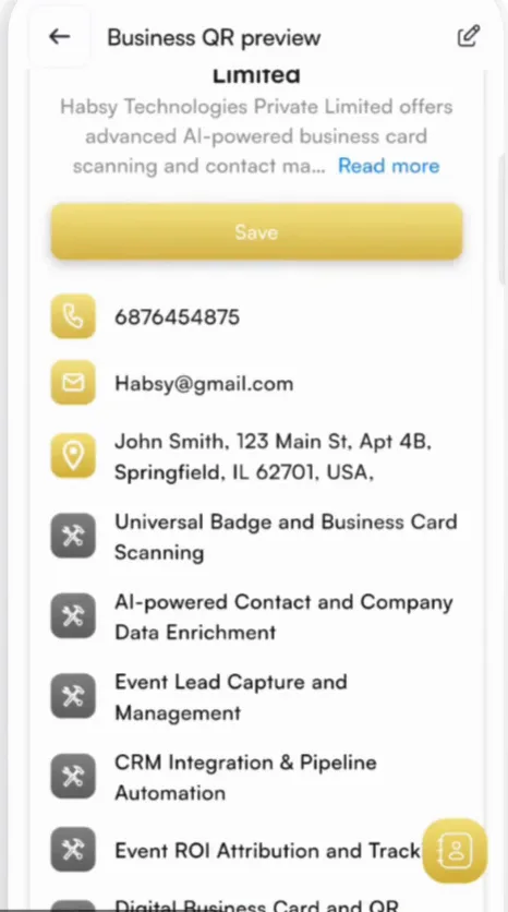 Business QR preview