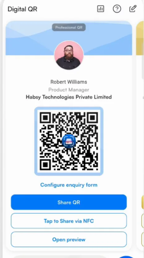 Open analytics from the QR tab.