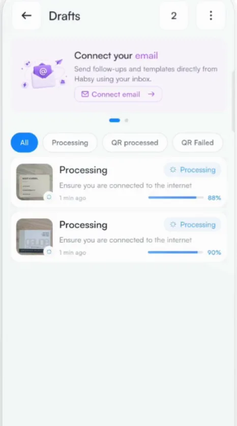 The batch processes in Drafts.