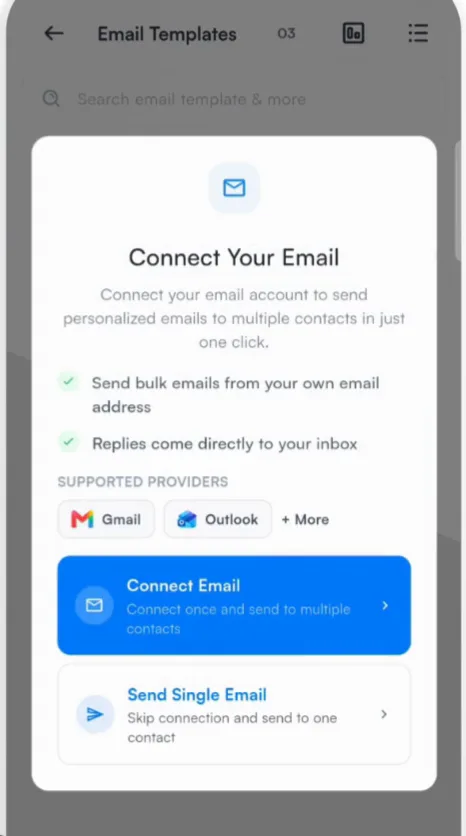 Connect your email to send from your own address.