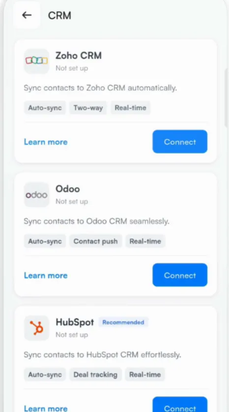 CRM integrations