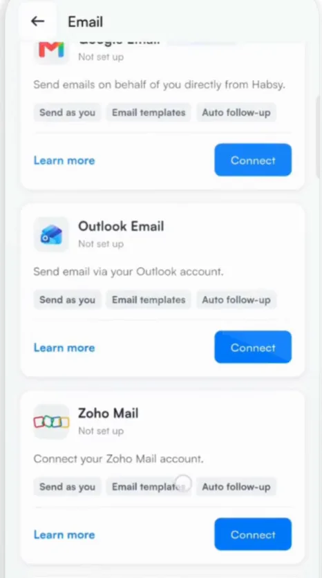 Choose your email provider.