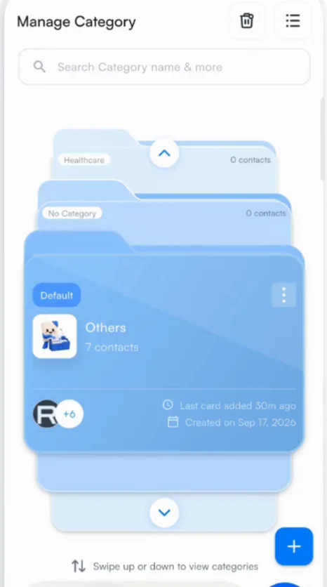 Swipe through your categories.