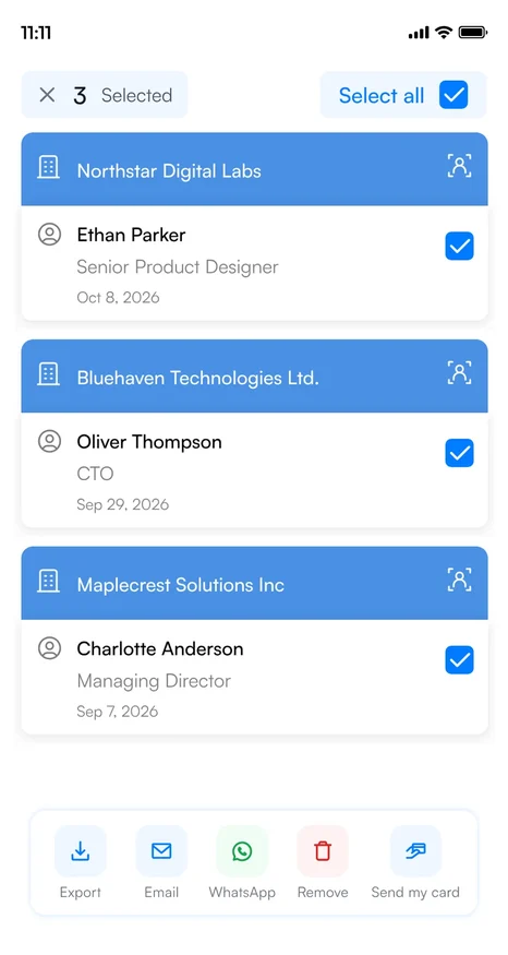 Select the contacts.