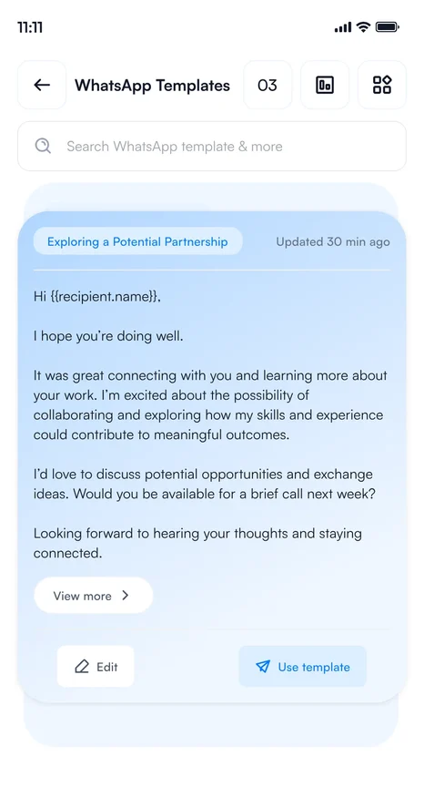 Your WhatsApp templates.
